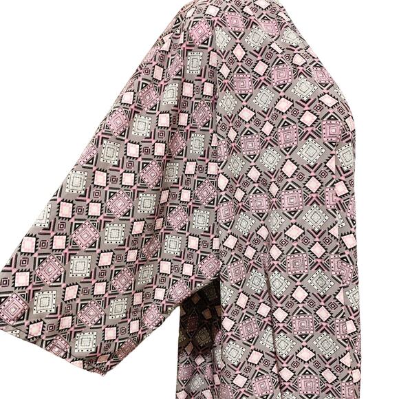 LULAROE Sz Small Women Cardigan Dolman Short Sleeves Open Front Gray Pink Print - Picture 7 of 9